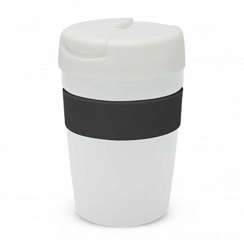 Java Vacuum Cup with Band - 340ml (White / Black)