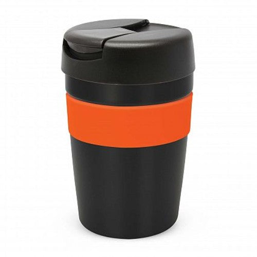 Java Vacuum Cup with Band - 340ml (Black / Orange)