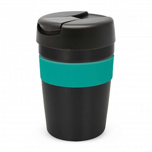 Java Vacuum Cup with Band - 340ml (Black / Teal)
