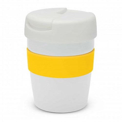 Java Vacuum Cup with Band - 230ml (White / Yellow)
