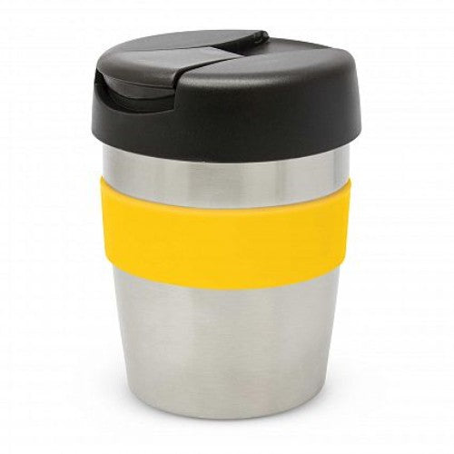Java Vacuum Cup with Band - 230ml (Silver / Black / Yellow)