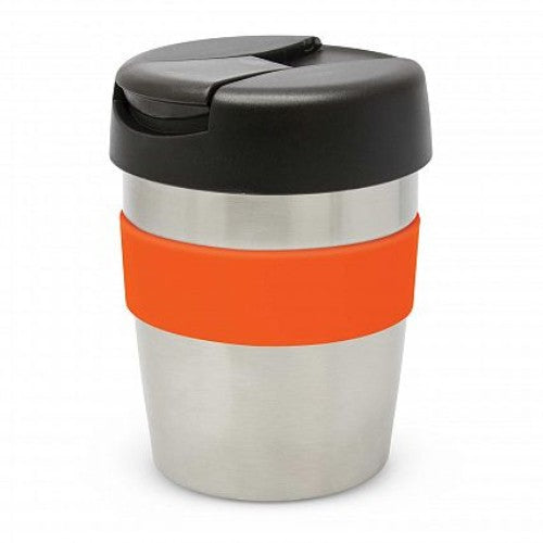 Java Vacuum Cup with Band - 230ml (Silver / Black / Orange)