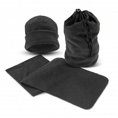 Seattle Scarf and Beanie Set (Black)