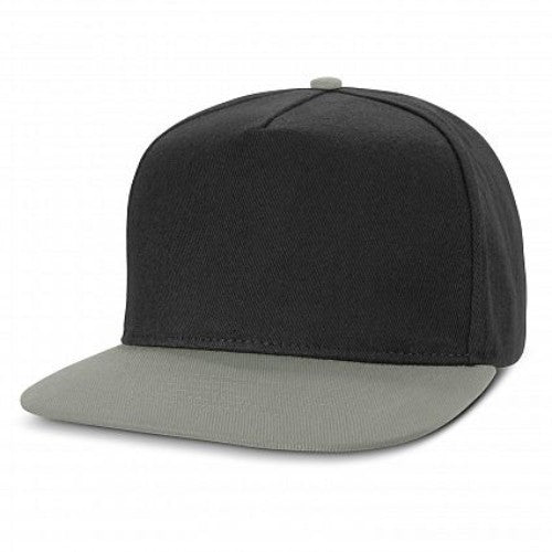 Crusade Contrast Flat Peak Cap - Set of 6 (Black / Light Grey)