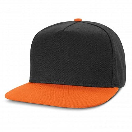 Crusade Contrast Flat Peak Cap - Set of 6 (Black / Orange)