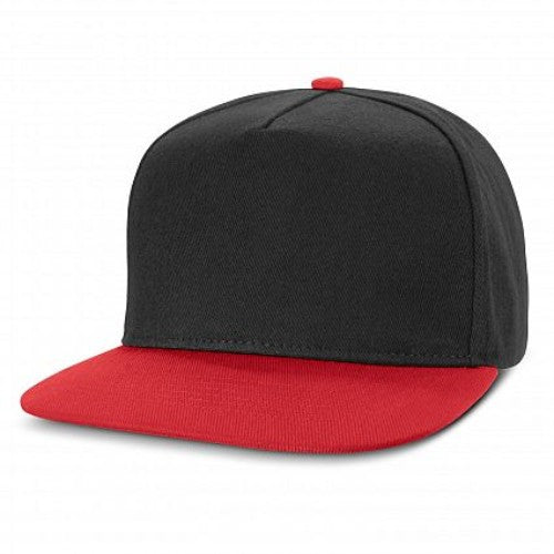 Crusade Contrast Flat Peak Cap - Set of 6 (Black / Red)