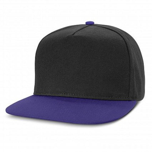 Crusade Contrast Flat Peak Cap - Set of 6 (Black / Royal Blue)