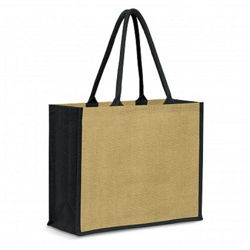 Modena Jute Tote Bag - Set of 6 (Natural / Black)