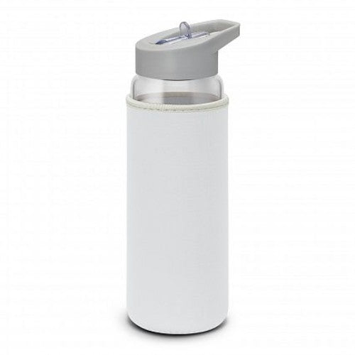Elixir Glass Drink Bottle with Sleeve (Clear / White)