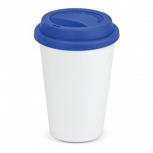 Aztec Double Wall Coffee Cup (White / Dark Blue)