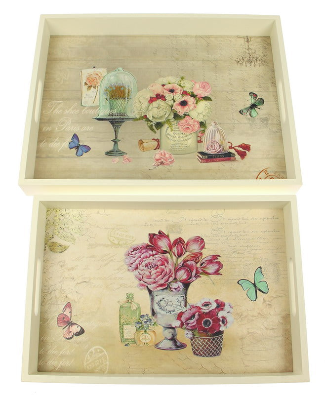 SET OF 2 Trays Lavender - Flowers