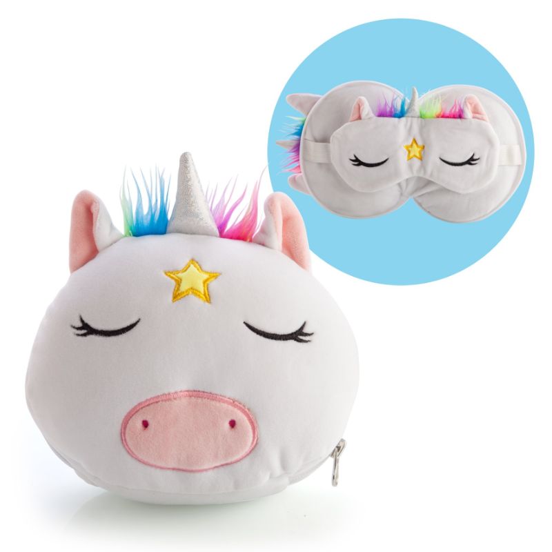 Travel Mask & Pillow - Smoosho's Pals Unicorn (16cm)