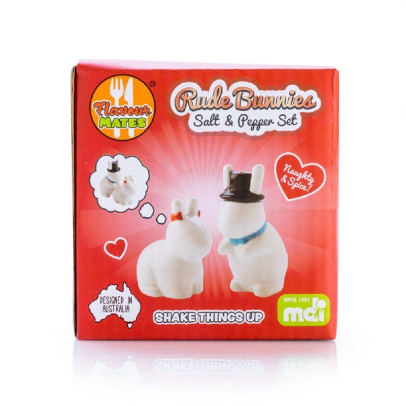Salt & Pepper Set - Flavour Mates Rude Bunnies (9cm)