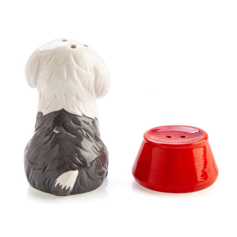 Salt & Pepper Set - Flavour Mate Furever Pets Sheepdog & Bowl (11.5cm)