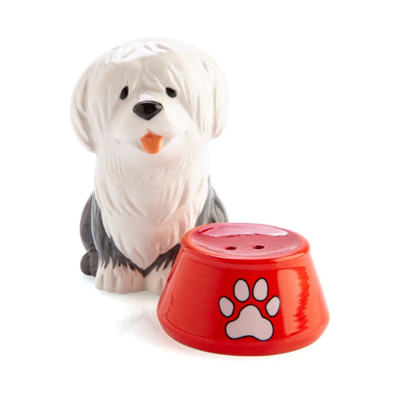 Salt & Pepper Set - Flavour Mate Furever Pets Sheepdog & Bowl (11.5cm)