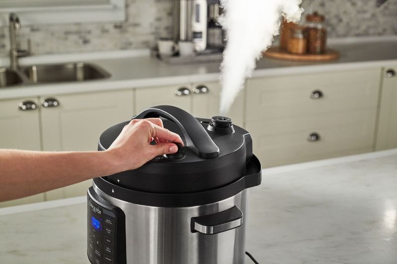 Sunbeam Crock Pot Multi Cooker with 5.7L capacity, 8 appliances in 1, easy release steam dial, and 13 cooking programs.
