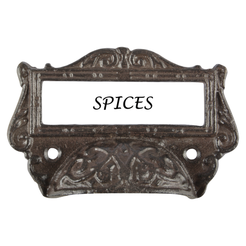 Draw Pull w/ Label Holder - Cast Iron (Set of 6 Assorted)