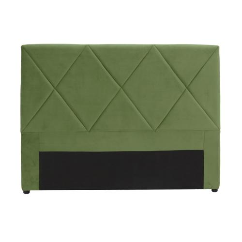 Metro Diamond Stitched Double / Queen Headboard Velvet Olive