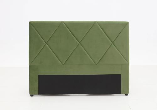 Metro Diamond Stitched Double / Queen Headboard Velvet Olive