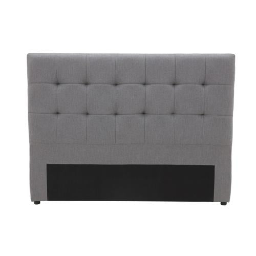 Crest Tufted Stitched Double / Queen Headboard Fabric Charcoal