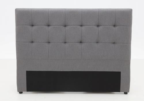 Crest Tufted Stitched Double / Queen Headboard Fabric Charcoal