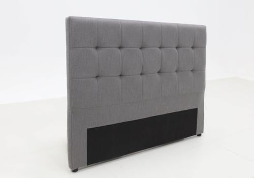 Crest Tufted Stitched Double / Queen Headboard Fabric Charcoal