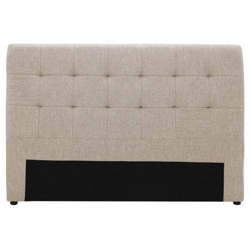 Crest Tufted Stitched King / Super King Headboard Fabric Taupe