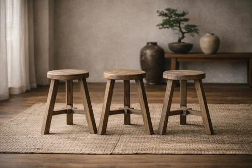 Lotus & Jade Stool Elm