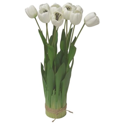 Artificial White Tulip Arrangement 12 Head 610x200x200mm