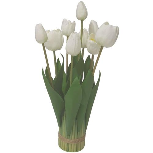 Artificial White Tulip Arrangement 12 Head 450x180x180mm