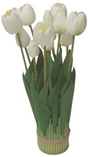Artificial White Tulip Arrangement 9 Head 360x200x200mm