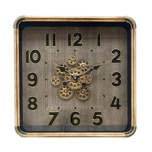Square Gear Clock 400x400x90mm