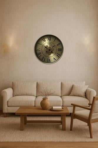 Round Gear Clock 600x600x80mm