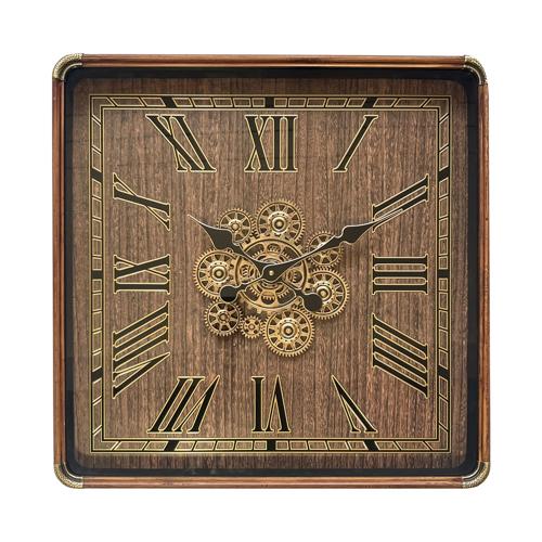 Square Gear Clock 600x600x90mm