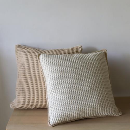 Akiiko Piqué Waffle Cushion Cover with Edging- Latte 550x550mm