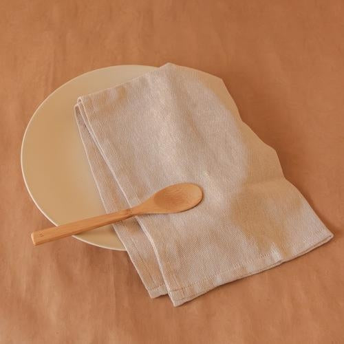 Akiiko Beige Cotton Kitchen Towel - Set of 3