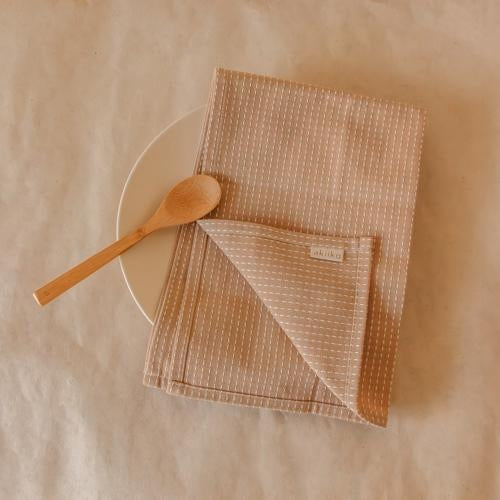 Akiiko Stripe Woven Kitchen Towel- Fawn - Set of 2