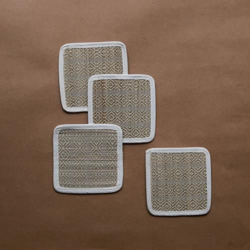Akiiko Reed Table Top Set - Soft Reed Placemat, Runner, Coaster - Herring Weave
