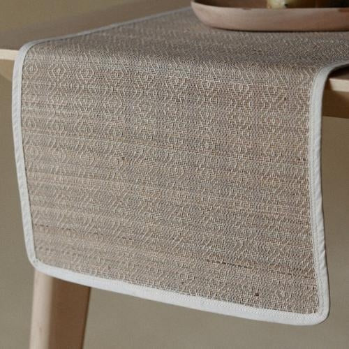 Akiiko Reed Table Top Set - Soft Reed Placemat, Runner, Coaster - Herring Weave