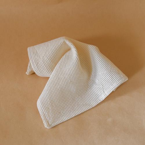 Akiiko Grid Waffle Hand Towel- Natural - Set of 4 Tied Cotton Ribbon 300x300mm