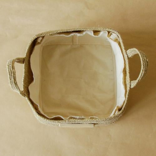 Akiiko Sabai Grass Square Basket - Mini with Canvas Lining - Bon Appetit