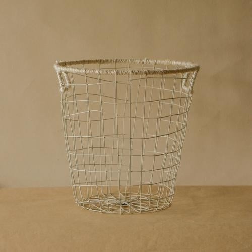 Akiiko Metal Laundry Basket with Bleached Jute Detailing - Large