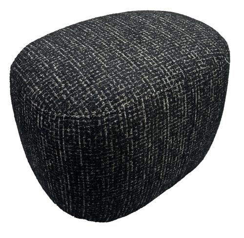 Bella Accent Ottoman Black & Silver