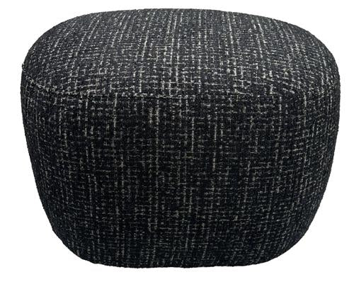 Bella Accent Ottoman Black & Silver
