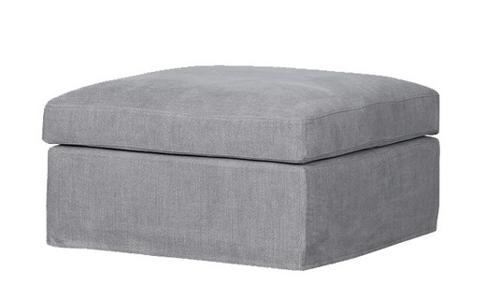 Slip Cover Cool Grey Ottoman