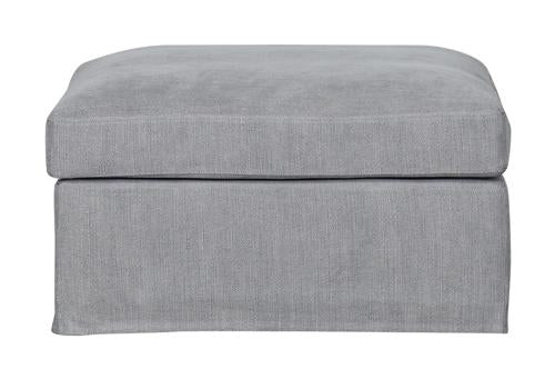Slip Cover Cool Grey Ottoman