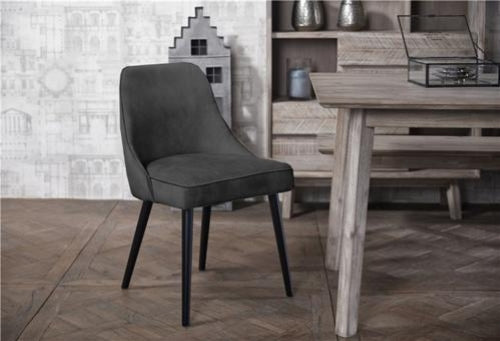 Pedro Dark Grey Velvet Dining Chair