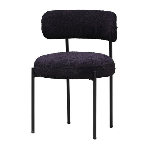 Oscar Black Boucle Dining Chair 45cm Black Boucle Polyester