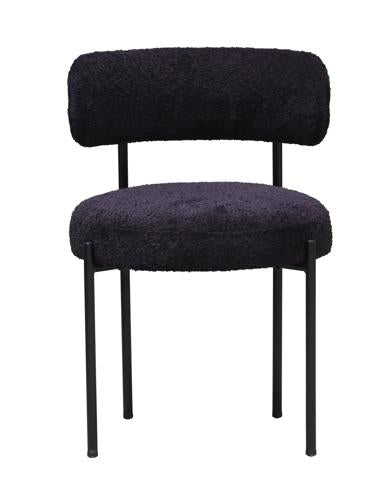 Oscar Black Boucle Dining Chair 45cm Black Boucle Polyester