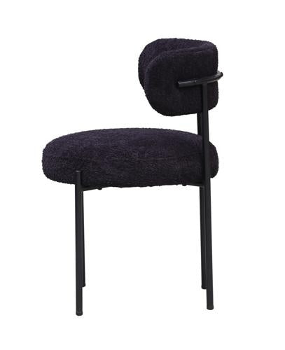 Oscar Black Boucle Dining Chair 45cm Black Boucle Polyester